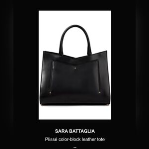 Sara Battaglia Black Leather Tote